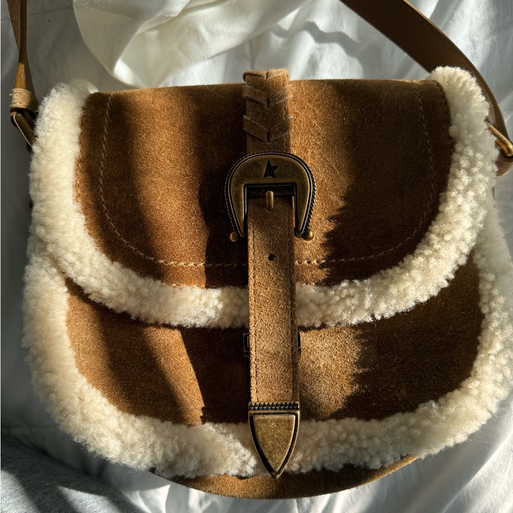 Golden Goose Women's Rodeo Bag in suede with shearling details - Picture 1 of 9